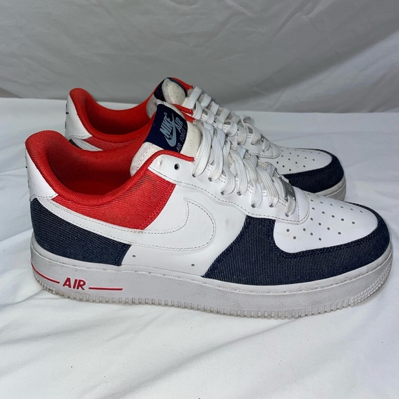 Nike Air Force 1 White and Navy Sneakers